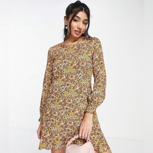 ASOS 70s inspired Floral Long Sleeve Dress
